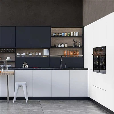 Light Grey High Gloss Kitchen Cabinets